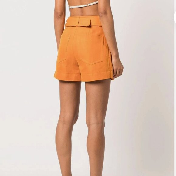 Vince High-Rise Belted Twill Shorts – Burnt Orange (Women’s Size 00) Pre-Owned - Picture 5 of 8
